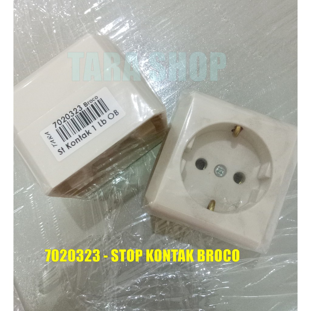 BROCO Stop Kontak Tempel Tembok / Outbow 1 Lubang 7020323