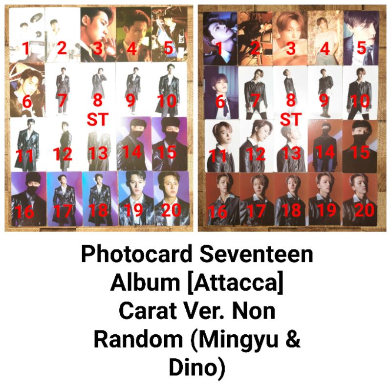 Photocard Album Seventeen [Attacca] Carat Ver Non Random Member Mingyu & Dino Official PC Atacca Att