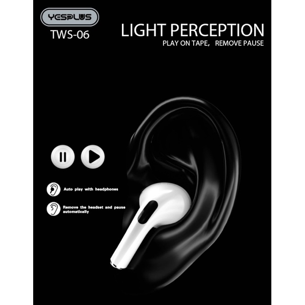 YESPLUS TWS-06  HEADSET TWINS ORIGINAL WIRELESS BEAUTIFUL GARANSI 1 TAHUN-4