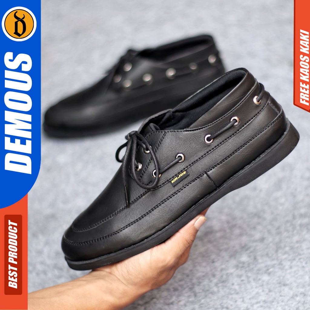 Sepatu Formal Pria Casual Kulit Syntetic Pantofel Hitam Kerja Kantor Kuliah Kondangan Keren Fashion Terbaru