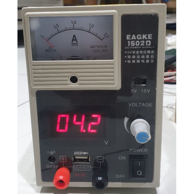 power suply digital analog 15 volt 2 amper EAGKE 1502D