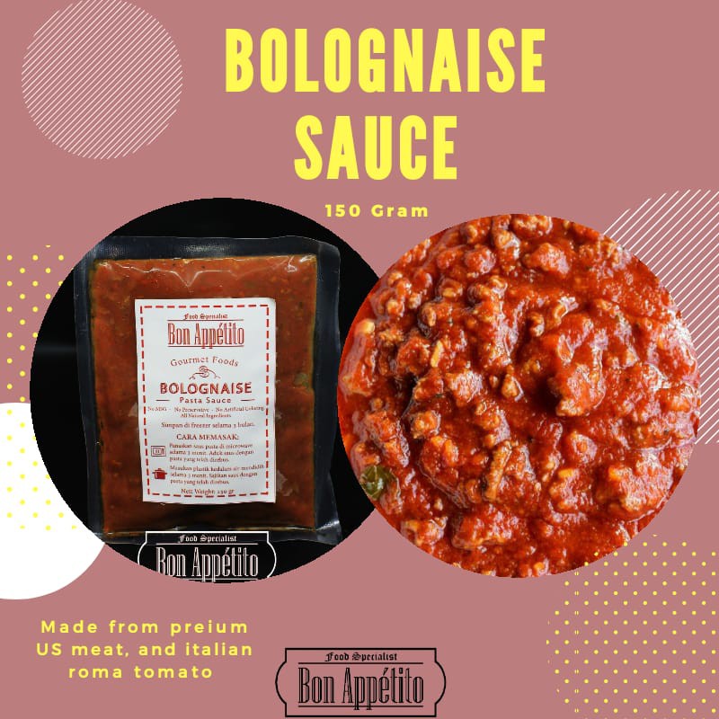 

Bolognaise Sauce 150 Gram / Saus Pasta Bolognaise / Saus Pasta Halal / Ready To Cook