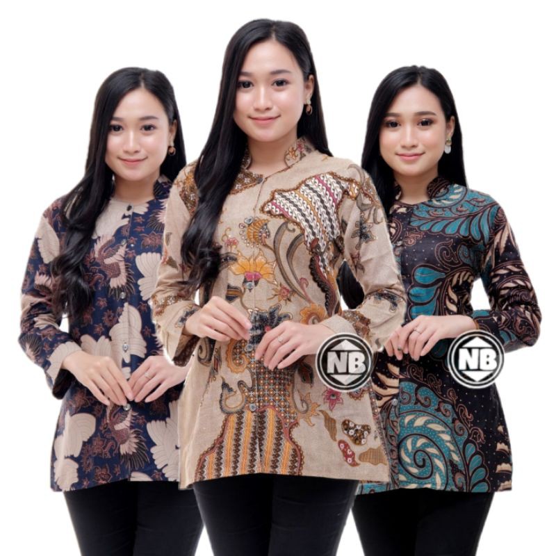 Batik Wanita Atasan Batik Wanita Blouse Batik Wanita S-5l Seragam Kantor Kerja Kekinian Terbaru