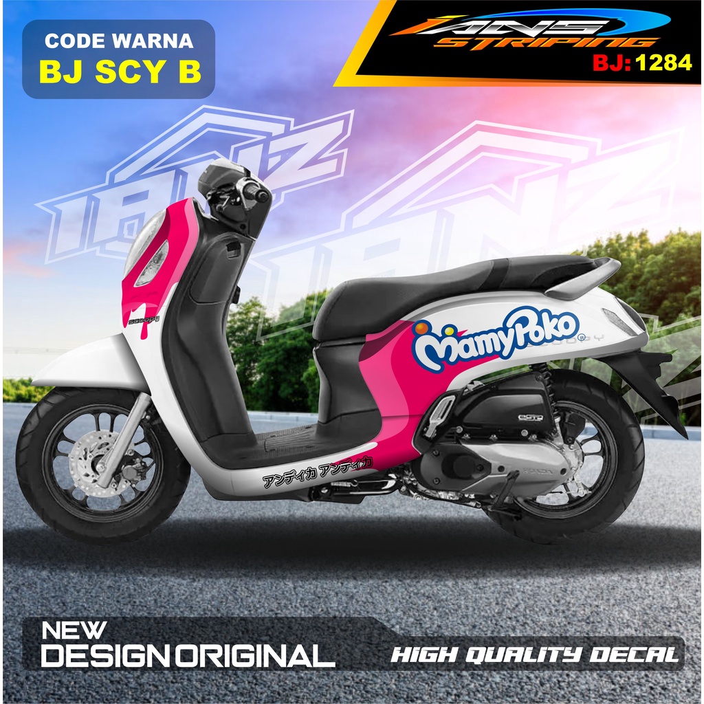 STICKER DECAL SCOOPY MAMY POKO FULL BLOK MOTOR / STICKER DECAL HONDA SCOOPY FULL BODY / STICKER VARIASI SCOOPY TERBARU