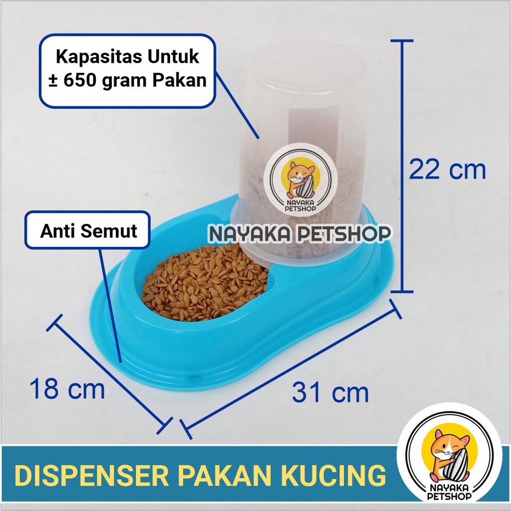 Dispenser Pakan Kucing Anti Semut Otomatis Pet Bowl Feeder Makanan Hewan