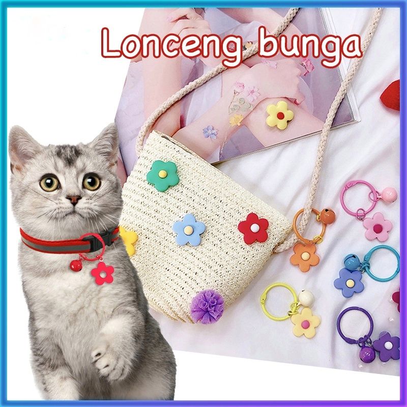 LIONTIN BUNGA PLUS LONCENG AKSESORIS TAMBAHAN KALUNG HEWAN