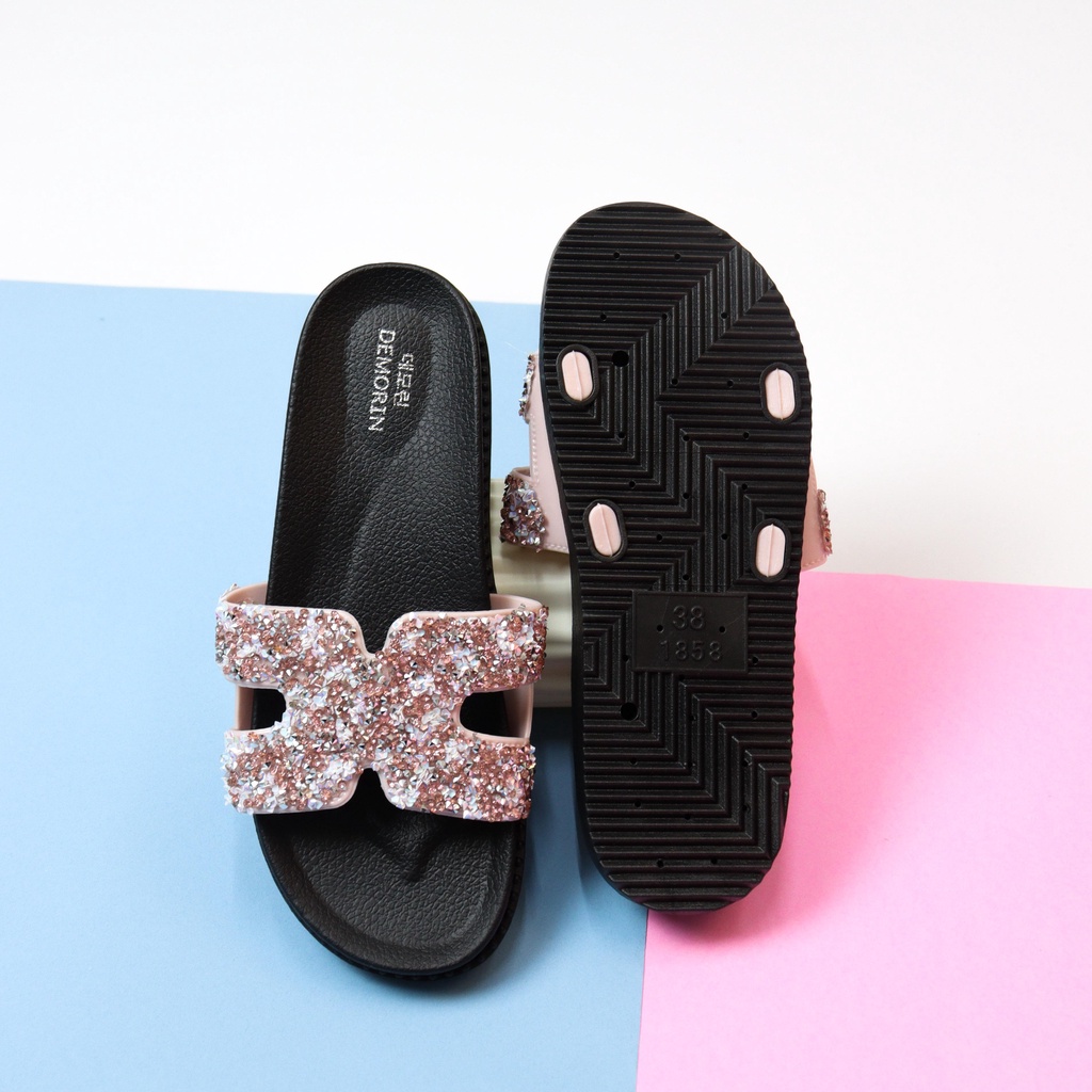 Azuma Sandal Flat Wanita Butiran Mutiara - Demorin