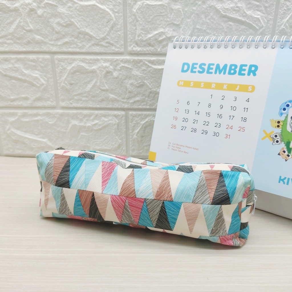 KOTAK PENSIL MOTIF KARTUN LUCU UNIK / KOTAK PULPEN / TEMPAT ALAT TULIS IMPORT BS-BERLIAN BIRU