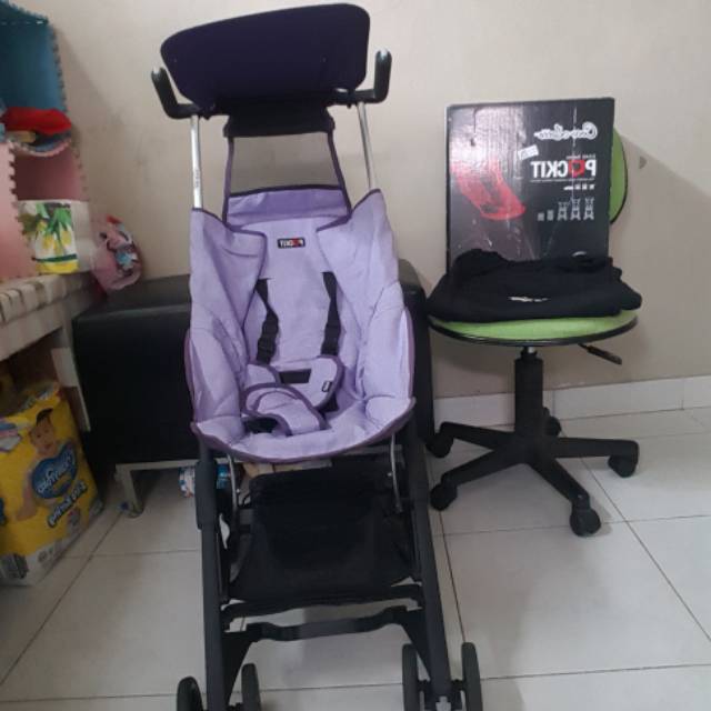 stroller pockit preloved  gen 4 biru