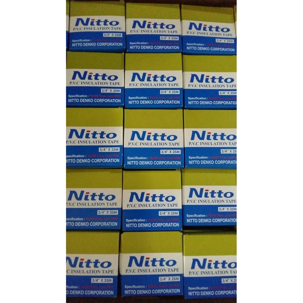 tyes ISOLASI KABEL HITAM NITTO/ ISOLASI KABEL LISTRIK NITTO (3/4"x 25 M)