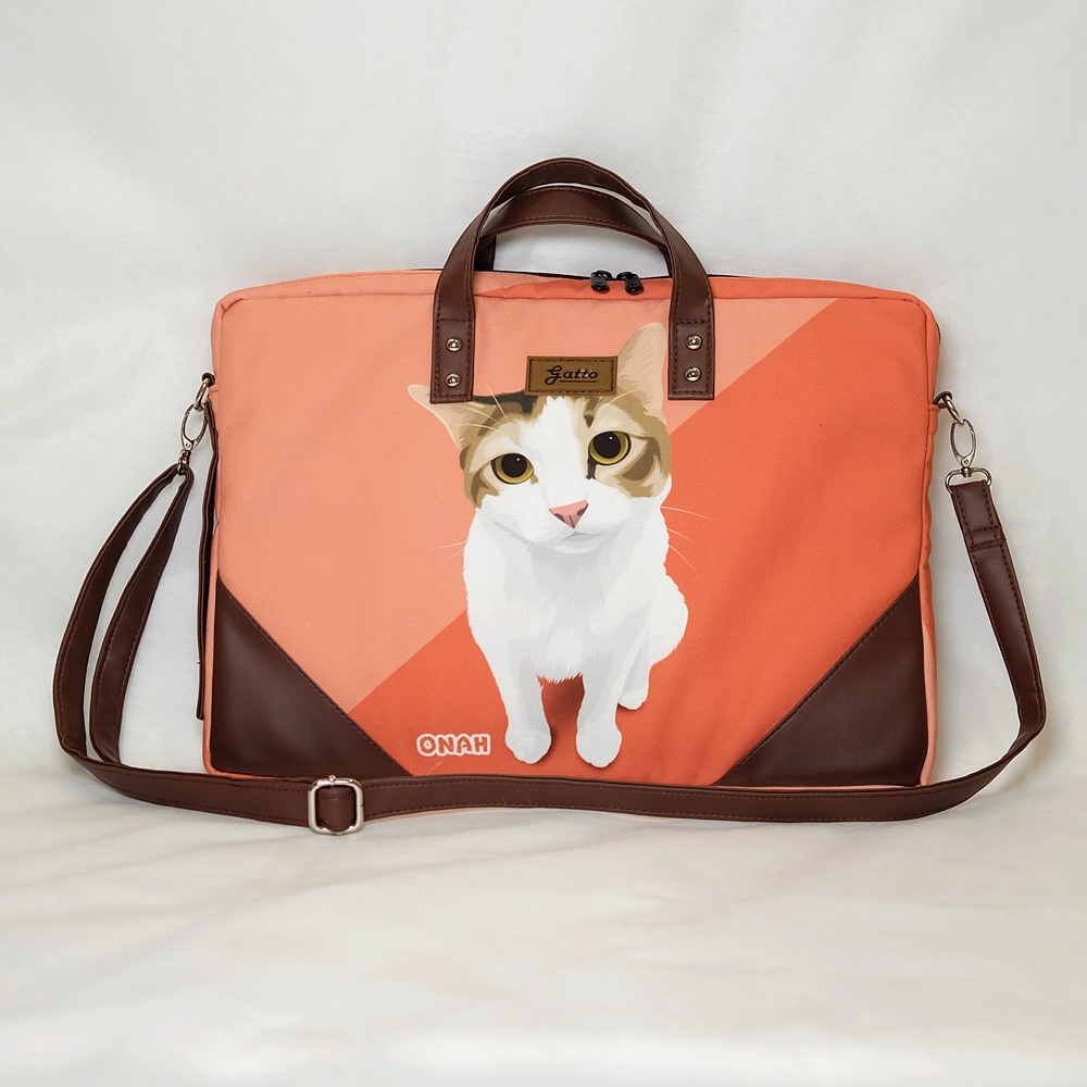 Tas Laptop Motif Kucing / Tas Laptop Gatto / Tas Laptop Cantik / Tas Laptop Lucu / Tas Laptop Kucing