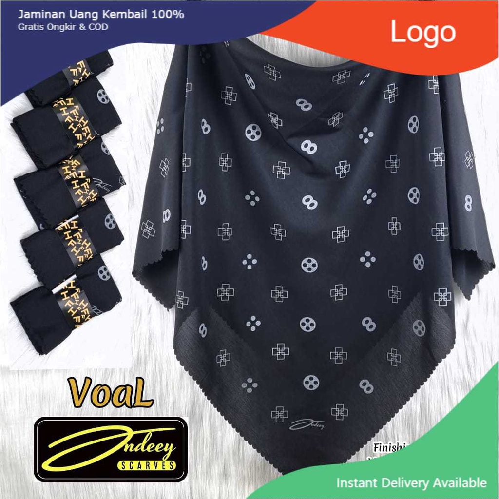 M_Grosir Hijab Deenay KW Segi Empat Motif Andeey Button