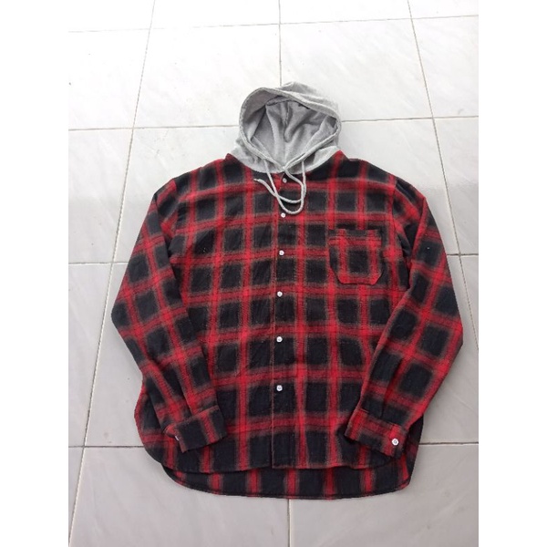 KEMEJA HOODIE FLANEL VETERANO SECOND