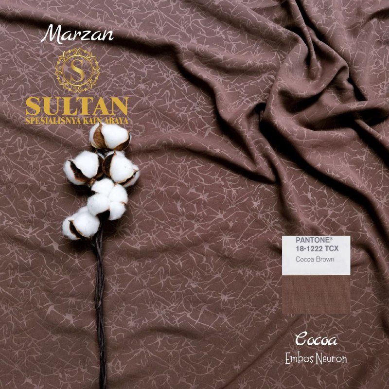 50CM EMBOS NEURON MAZEN COCOA ANTI UV KAIN ABAYA SULTAN (MEREK LAMA: MARZAN)