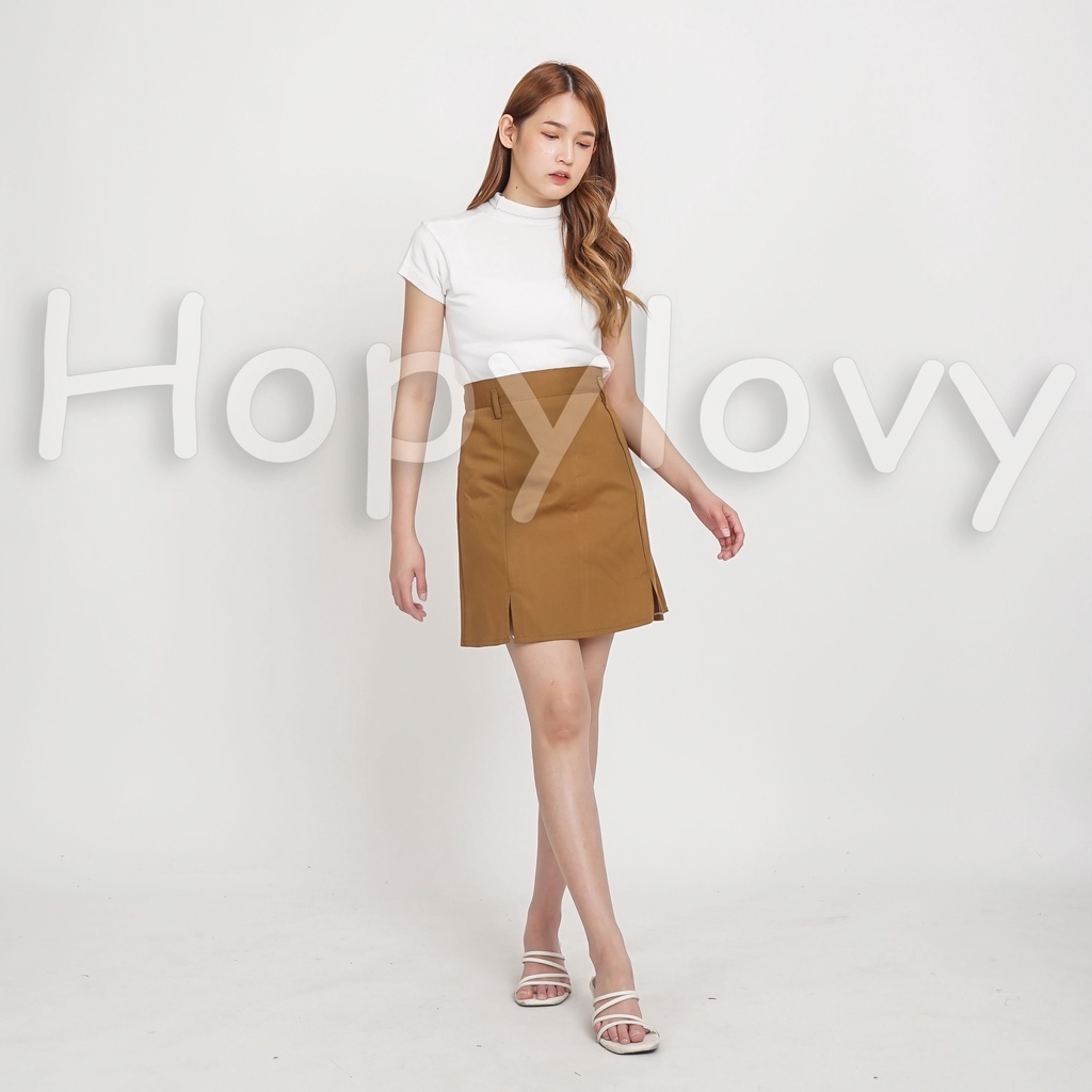 HOPYLOVY Rok Mini Wanita Casual Mini Skirt Katun Drill Lupita