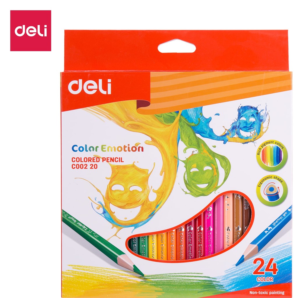 

PENSIL WARNA SEGITIGA DELI 24 C COLOR PENCIL TRIANGULAR C002-20 BAGUS NON TOXIC