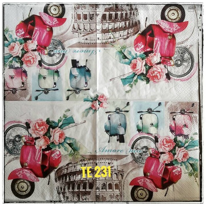 Tisu eropah ukuran 33x33 cm 1 pack= 20 pcs tidak campur motif 058