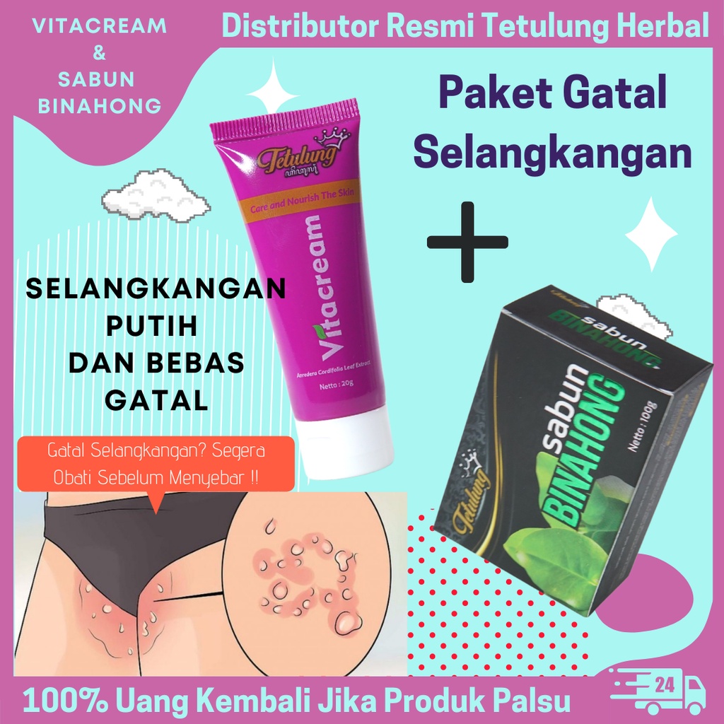 TERBARU Vitacream Dan Sabun Binahong - Obat Gatal Selangkangan - Obat Selangkangan Gatal Dan Hitam -