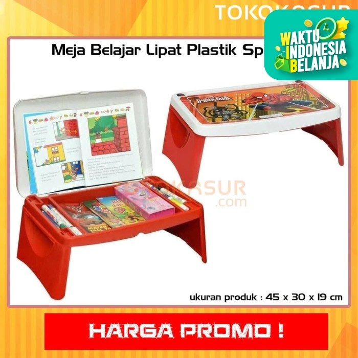 Meja Belajar Lipat Plastik Anak - spiderman