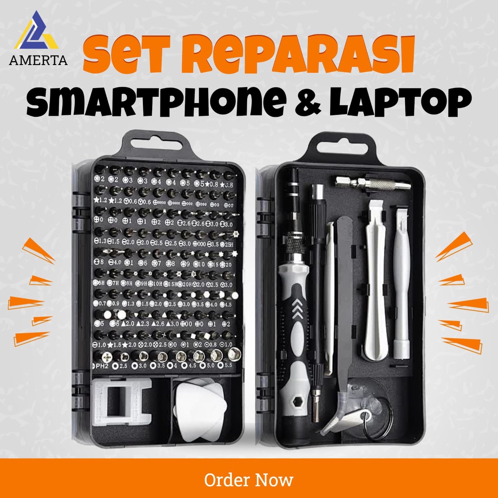 Taffware 115 in 1 Screwdriver Set Reparasi Smartphone Laptop Mini Precision Insulated