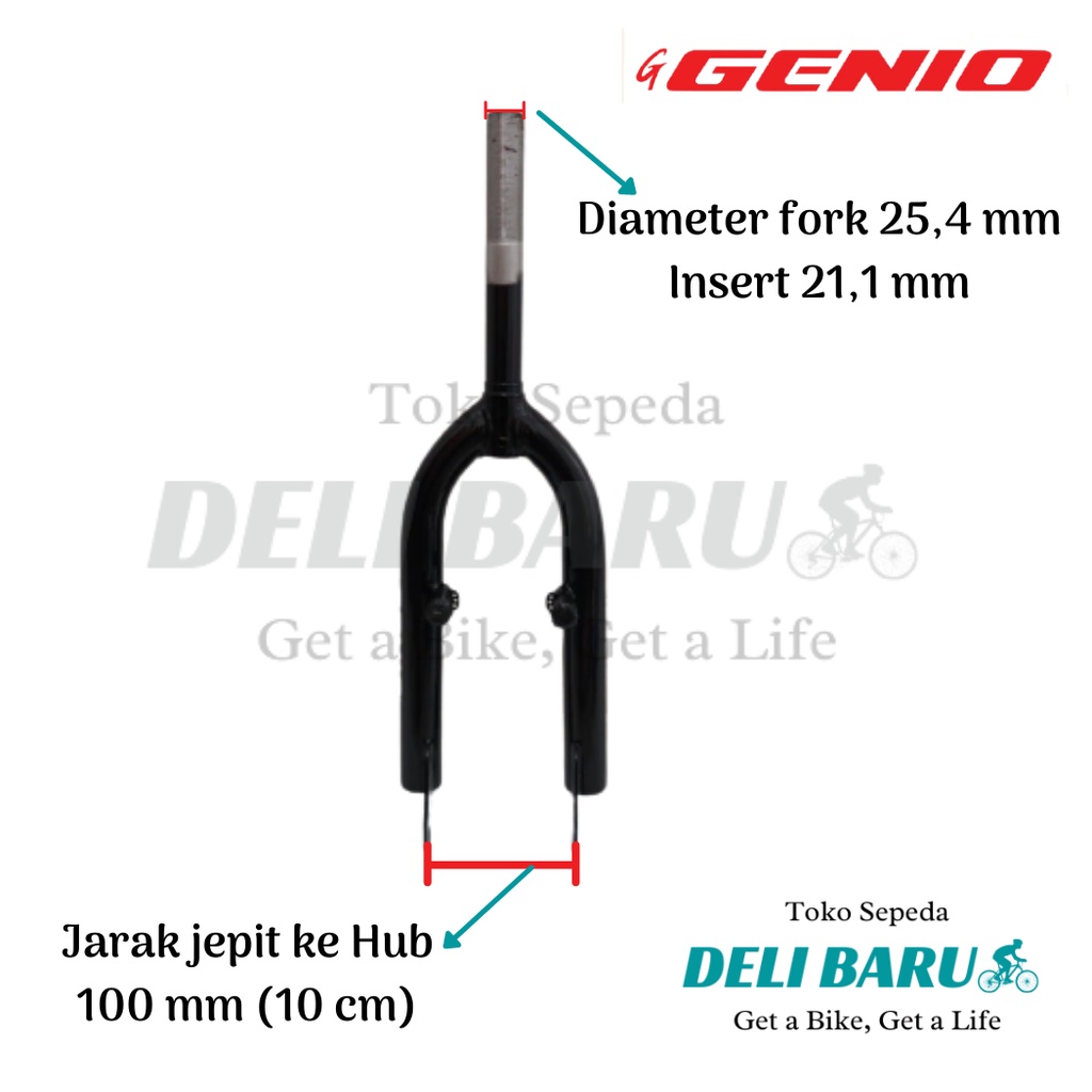 Genio Fork Standar garpu besi model drat sepeda BMX ukuran 20&quot;