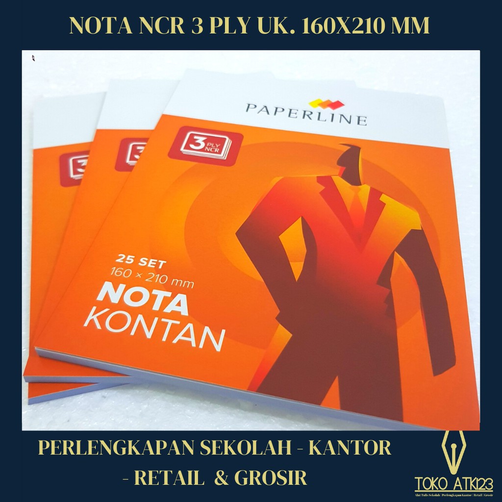 Nota Besar 3 Ply NCR Merk Paperline / Rankap 3 / Putih Merah Kuning