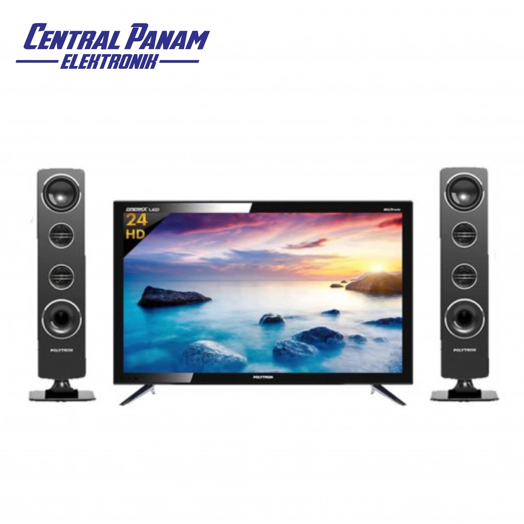 POLYTRON LED TV 24" PLD24TV1855+SPEAKER TOWER Central Panam Elektronik