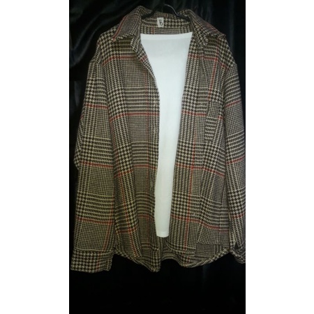 kemeja flanel coklat, kemeja preloved, kemeja flanel bekas, bekas branded, kemeja tebal