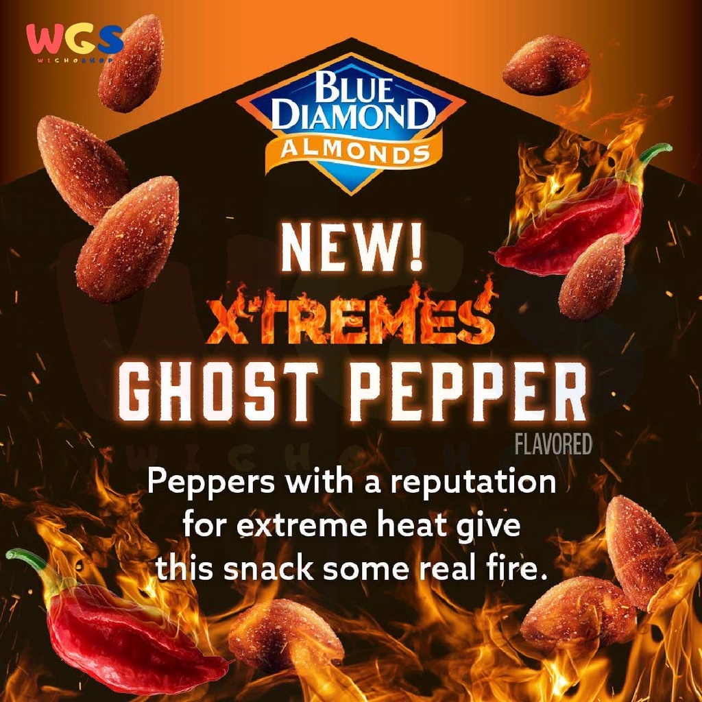 Blue Diamond Almonds Xtremes Ghost Pepper flavored Nuts 6oz 170g