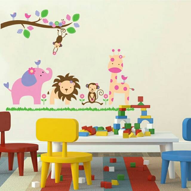 RELIZA WALLSTICKER 60X90 ANIMAL HEWAN ZOO KIDS JM7126