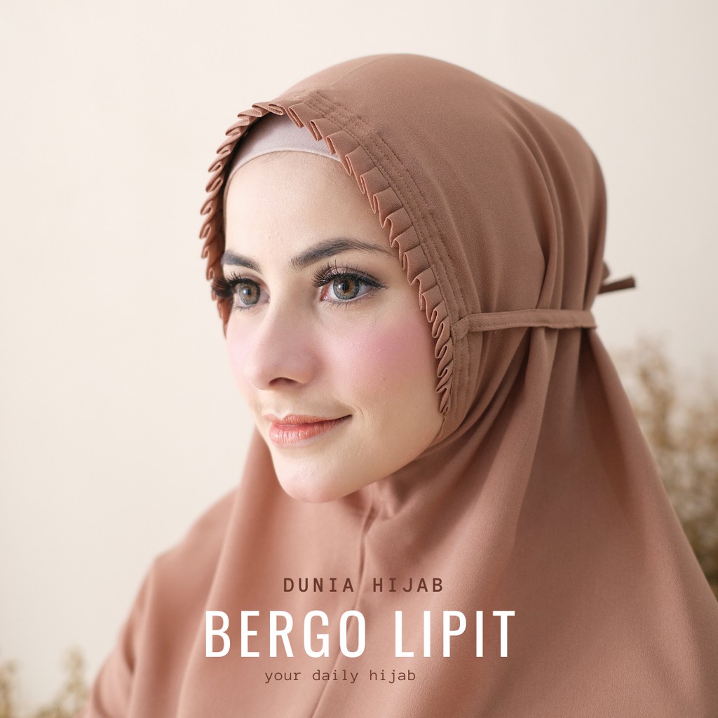 Bergo Mariyam Tali Lipit Diamond / Kerudung Bergo Maryam / Hijab Instant Geblus Lipit