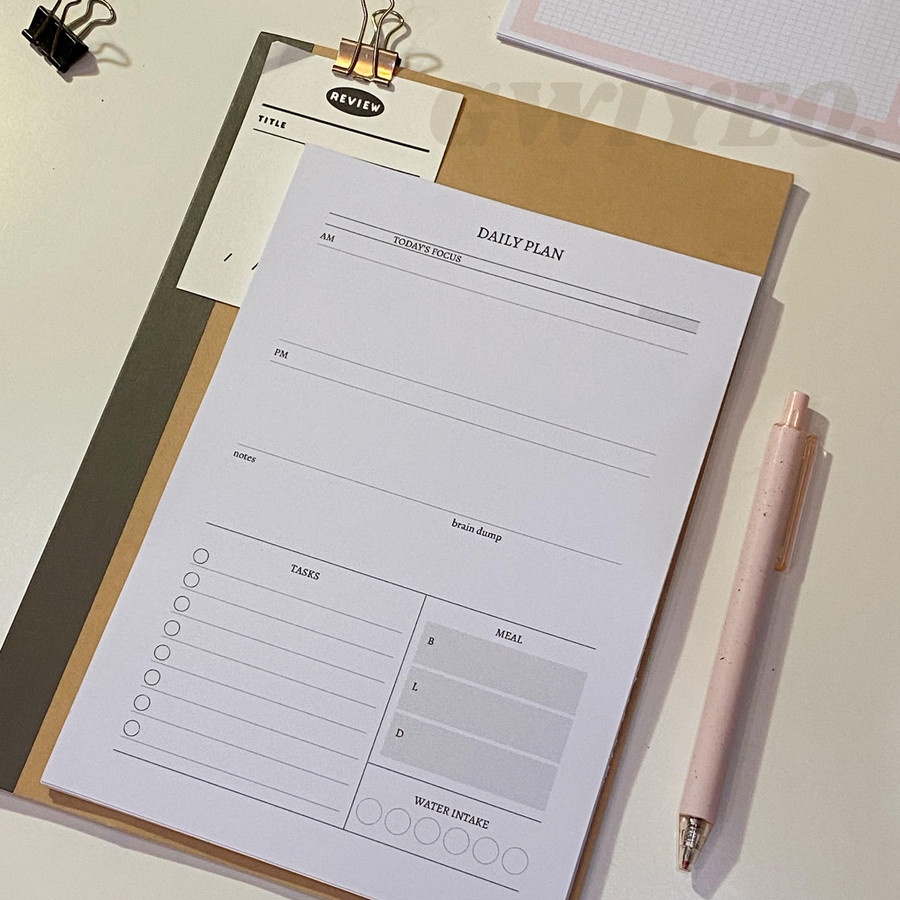 

My Daily Plan Planner Notepad Memo Pad Tear Isi Binder Gwiyeo GD02