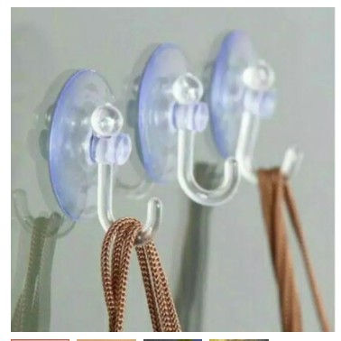 Kop Kaca cop Besar / Tempelan Karet Bening / hook Cantelan Alat Kaitan Harga/1-4pc