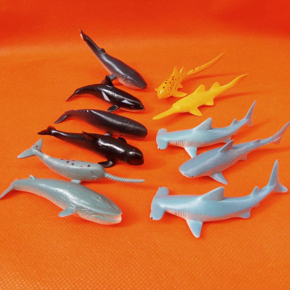 [SKU : GIDDL] Harga per set Mainan Hewan Karet Ikan Paus dan Hiu / Dinosaurus / Lumba-lumba MINI
