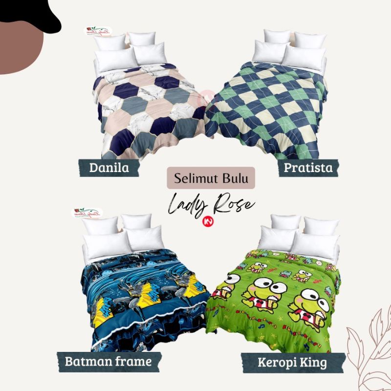 Selimut lady rose batman london psg hello kitty m.u starnight danila doraemon minion teopis elina li