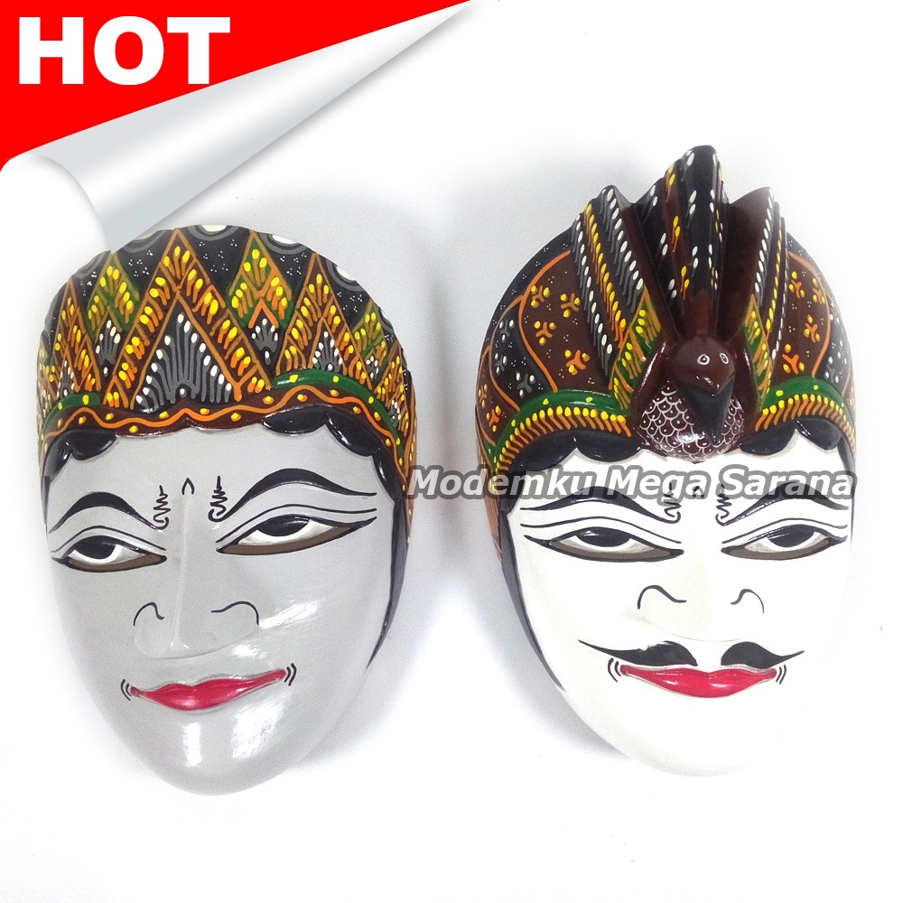 1 Sett Topeng Kayu Painting Rama Shinta Spr01 15x8x21 Cm Shopee