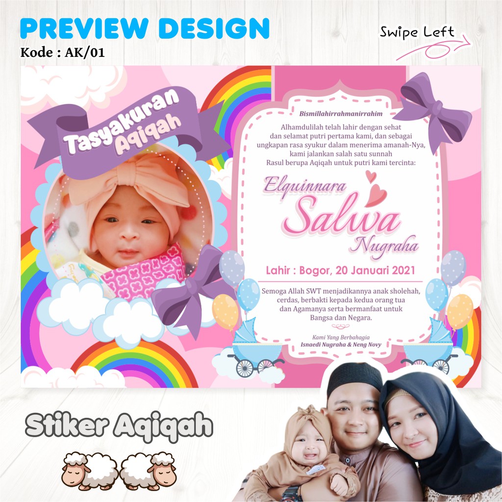 

NEW Stiker Tasyakuran Aqiqah - FREE Segitiga Nama Bayi