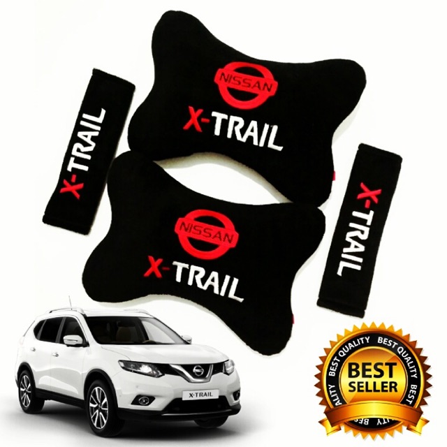 Headrest Set Bantal Mobil Nissan XTrail Hitam Premium Bestseller