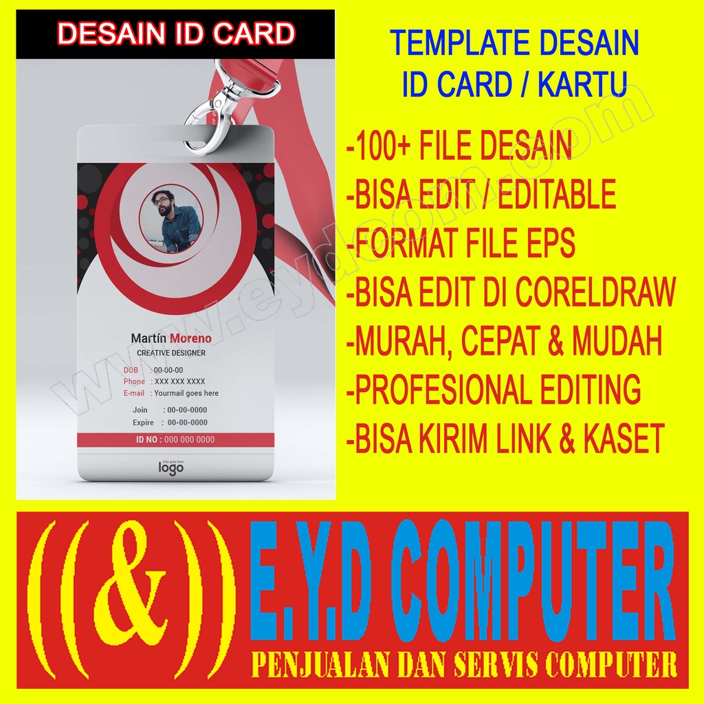 DESAIN ID CARD EDITING KOLEKSI TEMPLATE DESIGN GRAFIS USAHA PERCEAKAN EDIT FILE FORMAT CDR