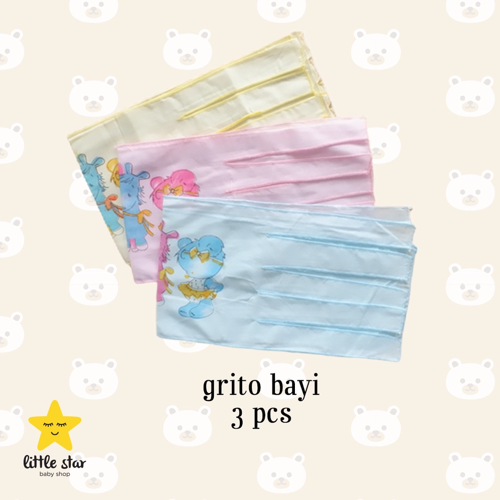 3 PCS Grito Ikat Anak Bayi Polos Motif | Gurita Bayi Cewek Cowok