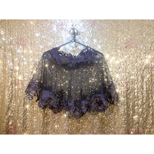 Rompi sabrina brokat navy