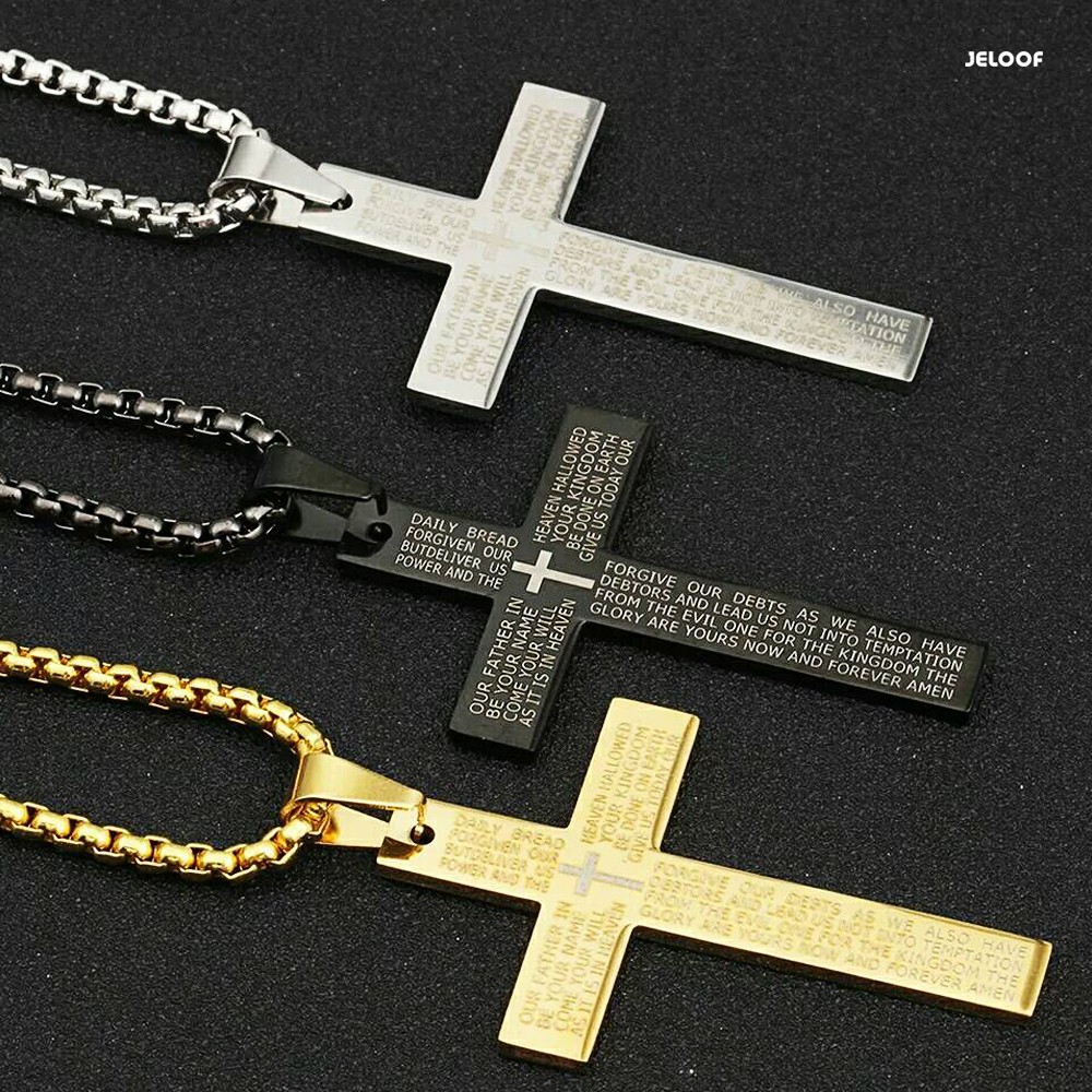 Jeloof DBK 01 Kalung Salib Doa Bapa Kami (English) - 3 Colors