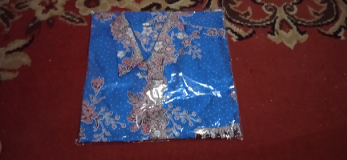 Qnunbatik Batik Keluarga/family Dress Kd Melati Dasar Warna Biru