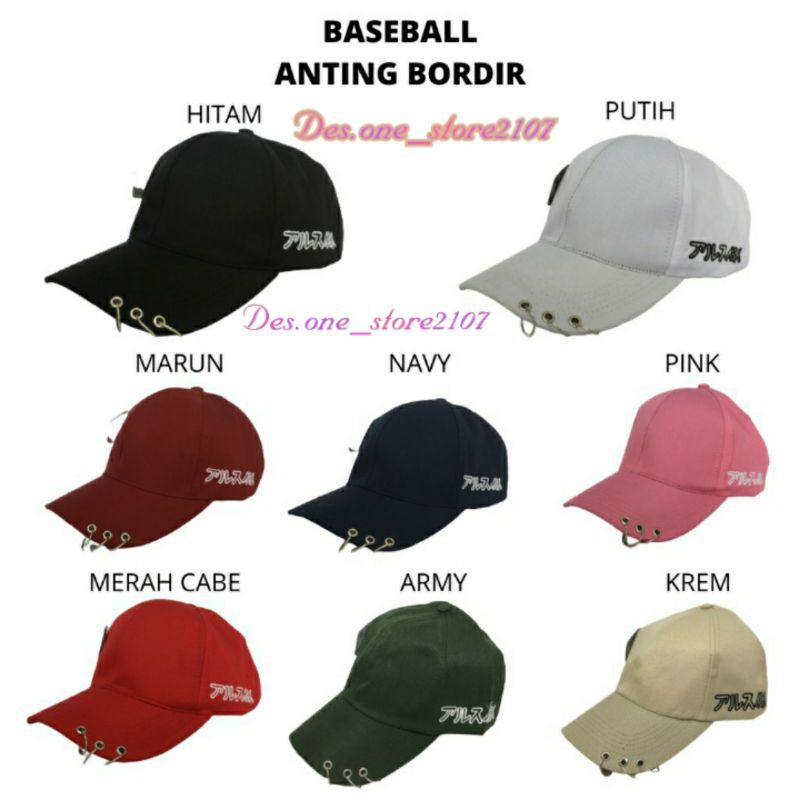 Topi anting tengah / Cincin kpop / topi baseball / topi pria / topi wanita / topi korea