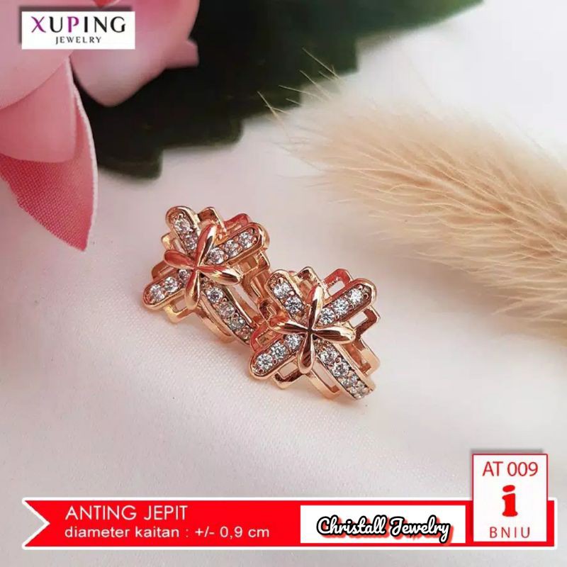 Anting Salib lapis emas 18k