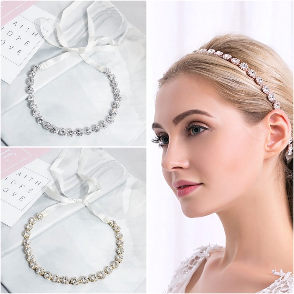 Crystal Band - Headpiece Mutiara - Aksesoris Bridesmaids - Hiasan Pesta