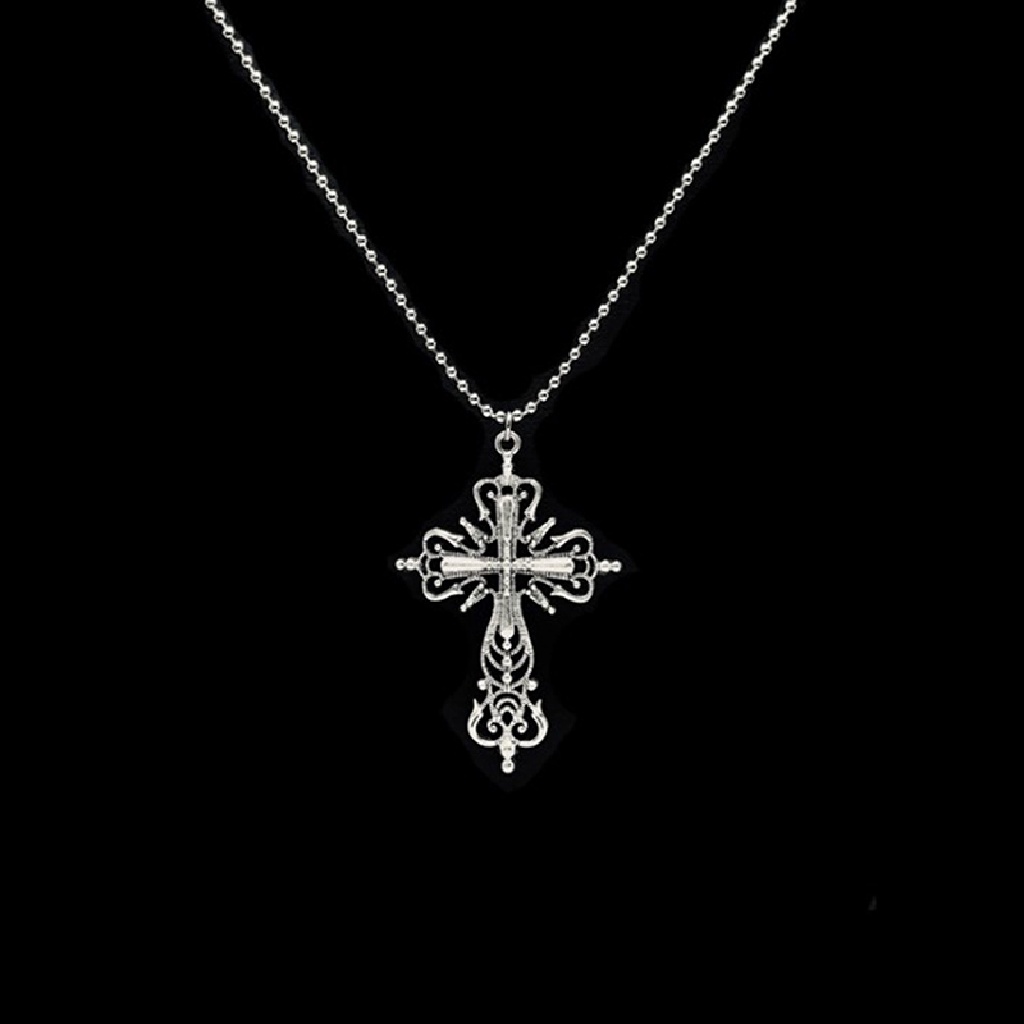 5026-4 Gothic Dark Style Cross Pendant Necklace Rock Punk Goth Fashion Necklaces 5026-4