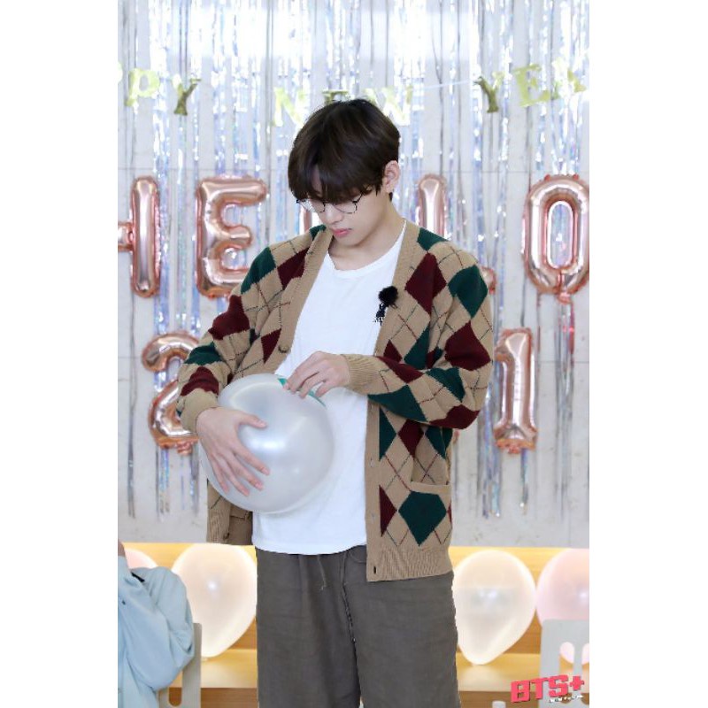 CARDIGAN TAEHYUNG BTS RUN/V CARDIGAN RHOMBUS/BELAH KETUPAT BRANDED 7 GATE