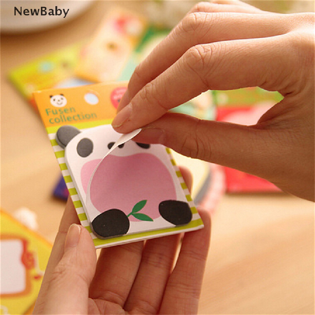 NewBaby 8Pcs Animal Cat Panda Cute Kawaii Sticky Notes Memo Pad School Supplies Hot Sale ID