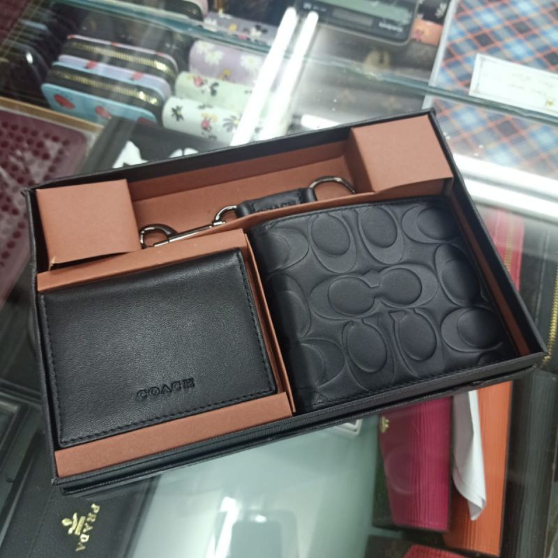 Dompet Lipat Coach Signature Embos Kulit Asli Mirror Quality